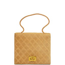 Chanel Mademoiselle Flap Bag Beige Suede 24K Gold-Plated Hardware