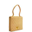 Chanel Mademoiselle Flap Bag Beige Suede 24K Gold-Plated Hardware