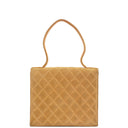 Chanel Mademoiselle Flap Bag Beige Suede 24K Gold-Plated Hardware