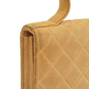 Chanel Mademoiselle Flap Bag Beige Suede 24K Gold-Plated Hardware