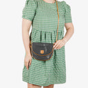 Celine Vintage Black Triomphe Crossbody Bag