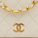 Chanel Classic Full Flap Bag White Quilted Leather 24K Gold-Plated Hardware