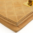 Chanel Mademoiselle Flap Bag Beige Suede 24K Gold-Plated Hardware