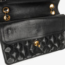 Chanel Vintage Small Classic Double Flap Bag Black Quilted Lambskin &nbsp;24K Gold-Plated Hardware