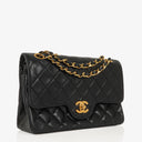 Chanel Vintage Small Classic Double Flap Bag Black Quilted Lambskin &nbsp;24K Gold-Plated Hardware