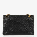 Chanel Vintage Small Classic Double Flap Bag Black Quilted Lambskin &nbsp;24K Gold-Plated Hardware