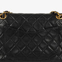 Chanel Vintage Small Classic Double Flap Bag Black Quilted Lambskin &nbsp;24K Gold-Plated Hardware
