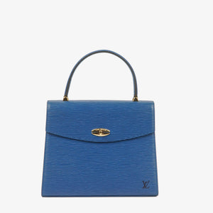 Louis Vuitton Malesherbes Blue Epi Leather Handbag