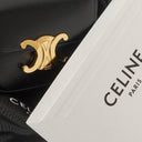 Celine Mini Triomphe Black Shiny Calfskin Shoulder/Crossbody Bag
