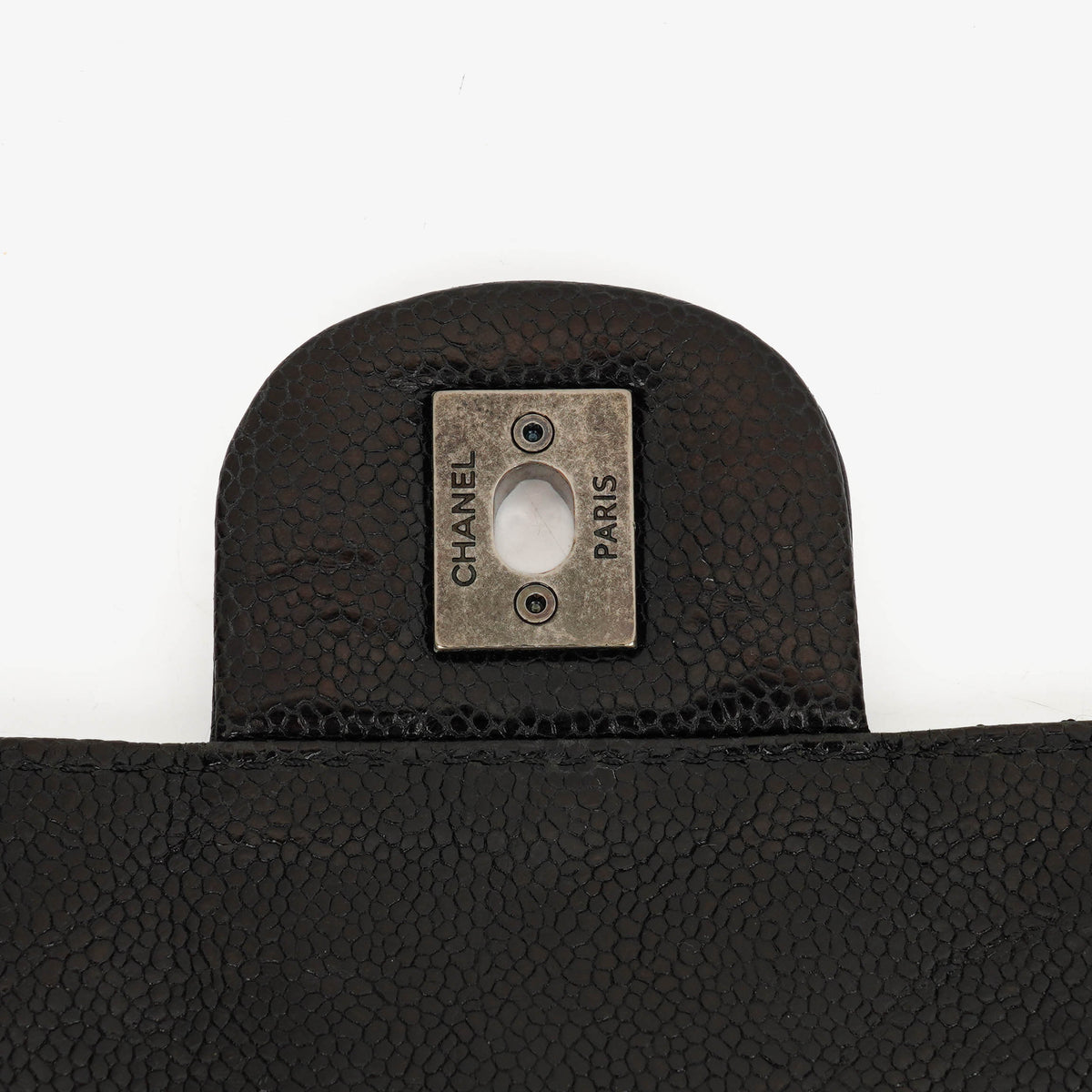 Chanel Black Quilted Crumpled Grained Calfskin Jumbo CC Crave Flap Bag