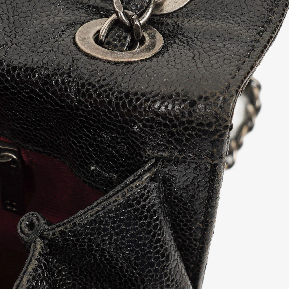 Chanel Black Quilted Crumpled Grained Calfskin Jumbo CC Crave Flap Bag