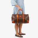 Celine Vintage Macadam Triomphe Brown Travel Bag