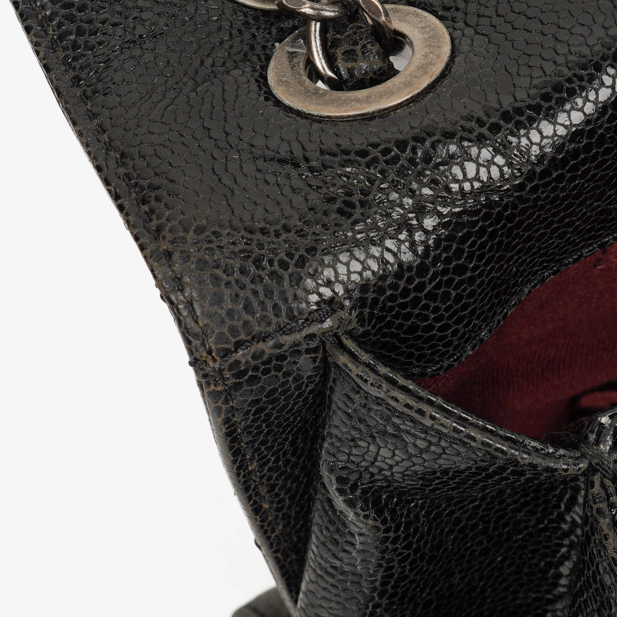Chanel Black Quilted Crumpled Grained Calfskin Jumbo CC Crave Flap Bag