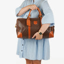 Celine Vintage Macadam Triomphe Brown Travel Bag