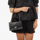 Chanel Vintage Small Classic Double Flap Bag Black Quilted Lambskin &nbsp;24K Gold-Plated Hardware