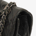 Chanel Black Quilted Crumpled Grained Calfskin Jumbo CC Crave Flap Bag