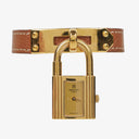 Hermes Kelly Brown Courchevel Leather Gold Plated Watch