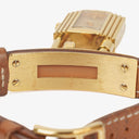 Hermes Kelly Brown Courchevel Leather Gold Plated Watch