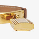 Hermes Kelly Brown Courchevel Leather Gold Plated Watch