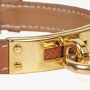 Hermes Kelly Brown Courchevel Leather Gold Plated Watch