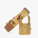Hermes Kelly Brown Courchevel Leather Gold Plated Watch