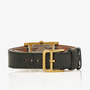 Hermes Medor Black Courchevel Leather Gold Plated Watch With Pyramid Stud Case