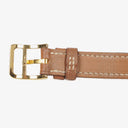 Hermes Kelly Brown Courchevel Leather Gold Plated Watch