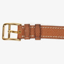 Hermes Kelly Brown Courchevel Leather Gold Plated Watch