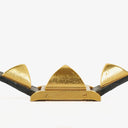 Hermes Medor Black Courchevel Leather Gold Plated Watch With Pyramid Stud Case