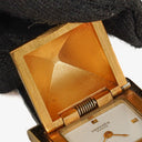Hermes Medor Black Courchevel Leather Gold Plated Watch With Pyramid Stud Case