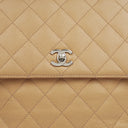 Chanel Beige Caviar Quilted Jumbo Kelly Flap Bag