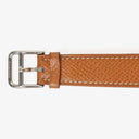 Hermes Heure H 25mm Stainless Steel and Brown Leather Quartz Watch