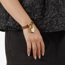 Hermes Kelly Brown Courchevel Leather Gold Plated Watch