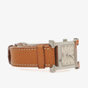 Hermes Heure H 25mm Stainless Steel and Brown Leather Quartz Watch
