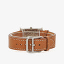 Hermes Heure H 25mm Stainless Steel and Brown Leather Quartz Watch
