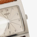 Hermes Heure H 25mm Stainless Steel and Brown Leather Quartz Watch