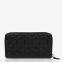 Chanel Black Caviar Quilted Large Gusset Zip Around Wallet