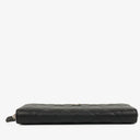 Chanel Black Caviar Quilted Large Gusset Zip Around Wallet
