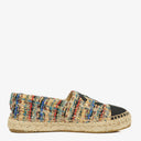 Chanel Tweed Grosgrain CC Espadrilles 36 Multicolor Black