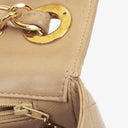 Chanel Jumbo CC Classic Single Flap Maxi Logo Bag Beige Quilted Lambskin 24K Gold-Plated Hardware