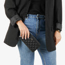 Chanel Black Caviar Quilted Large Gusset Zip Around Wallet