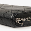 Chanel Large Gusset Zip Around Black Caviar Quilted Wallet