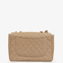 Chanel Jumbo CC Classic Single Flap Maxi Logo Bag Beige Quilted Lambskin 24K Gold-Plated Hardware