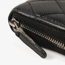 Chanel Large Gusset Zip Around Black Caviar Quilted Wallet