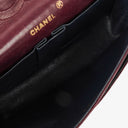 Chanel Vintage Medium Timeless Classic Double Flap Bag Burgundy Quilted Lambskin 24K Gold-Plated Hardware And Mademoiselle Chain