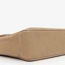 Chanel Jumbo CC Classic Single Flap Maxi Logo Bag Beige Quilted Lambskin 24K Gold-Plated Hardware