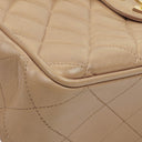 Chanel Jumbo CC Classic Single Flap Maxi Logo Bag Beige Quilted Lambskin 24K Gold-Plated Hardware