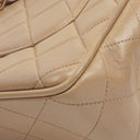 Chanel Jumbo CC Classic Single Flap Maxi Logo Bag Beige Quilted Lambskin 24K Gold-Plated Hardware