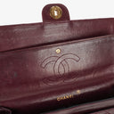 Chanel Vintage Medium Timeless Classic Double Flap Bag Burgundy Quilted Lambskin 24K Gold-Plated Hardware And Mademoiselle Chain