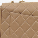 Chanel Jumbo CC Classic Single Flap Maxi Logo Bag Beige Quilted Lambskin 24K Gold-Plated Hardware